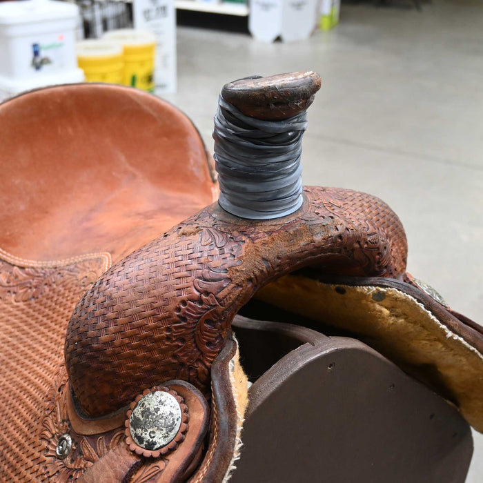 15" USED TWISTER TEAM ROPING SADDLE Saddles - Used Twister Saddle Shop