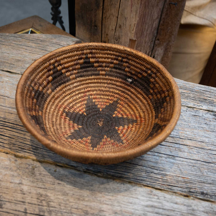 Vintage Apache Hand-Woven Basket