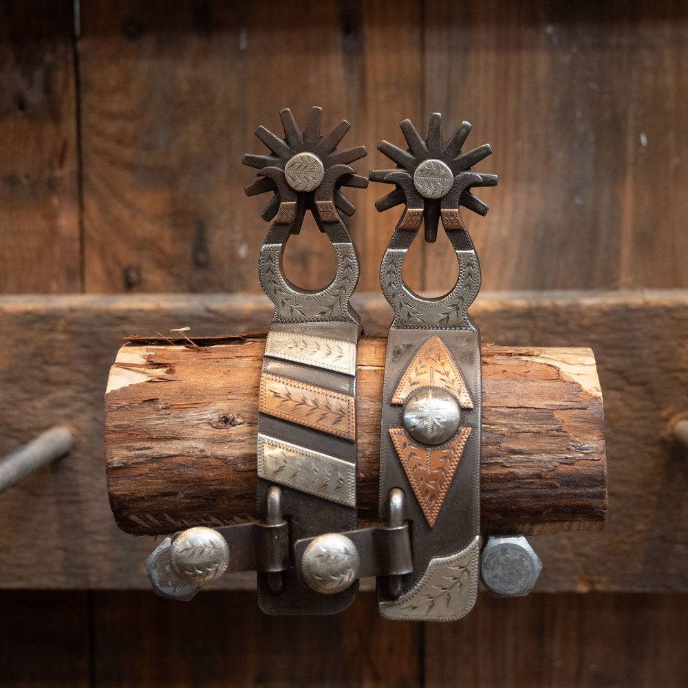RC Silver and Copper Mounted Chihuahua Spurs