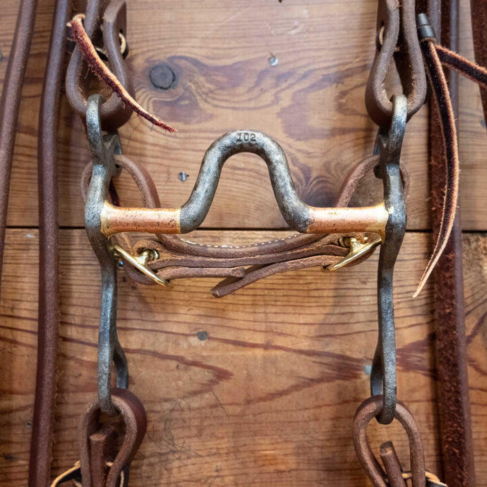 Cowpuncher Solid Port Bridle Rig w/ Split Ear Headstall Tack - Rigs Cowpuncher