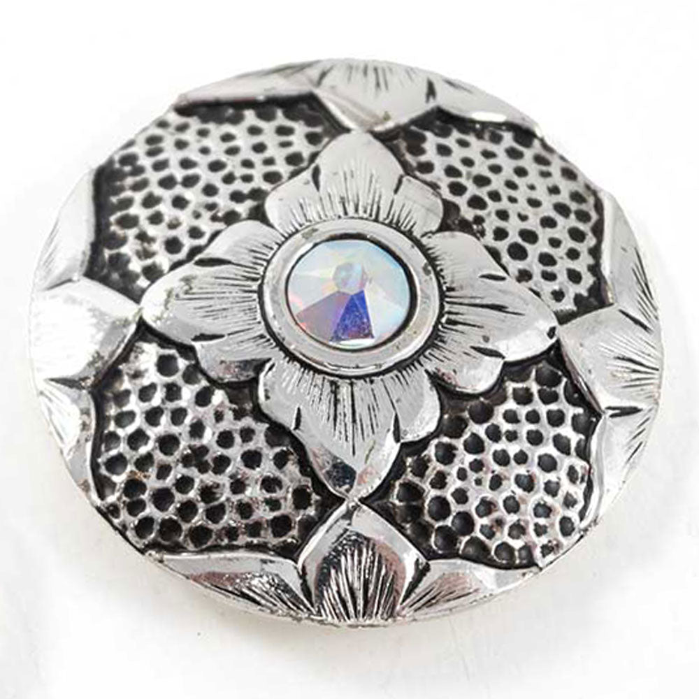 Silver Flower with Rhinestone Concho Tack - Conchos & Hardware - Conchos MISC   