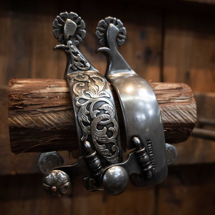 Kerry Kelley Spurs w/ Teal Rowel Tack - Spurs Kerry Kelley
