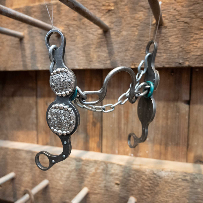 Paul Petska Ported Chain Bit w/Dotted Conchos