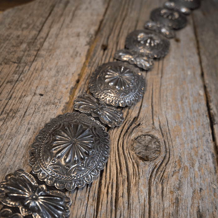 Vintage 40's 50's Sterling Silver Concho Belt