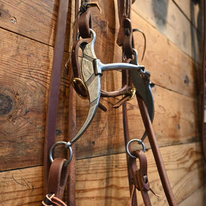 Bridle Rig  - Josh Ownbey Silver Mounted - Shanked Snaffle  Bit RIG838