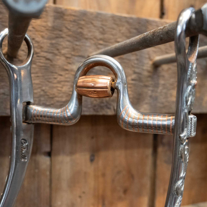 Silver Mounted Cutrell Solid Port Bit w/Copper Inlay Tack - Bits Cutrell