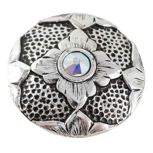 Silver Flower with Rhinestone Concho Tack - Conchos & Hardware MISC
