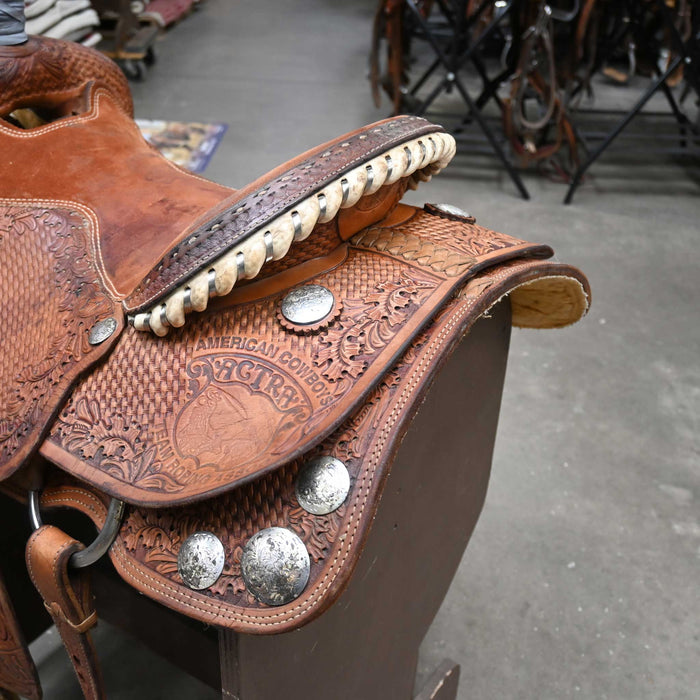 15" USED TWISTER TEAM ROPING SADDLE Saddles - Used Twister Saddle Shop