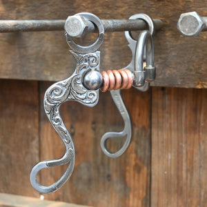 Kamphaus Silver Engraved Correction with Copper Rings Bit TI1009 Tack - Bits Kamphaus   