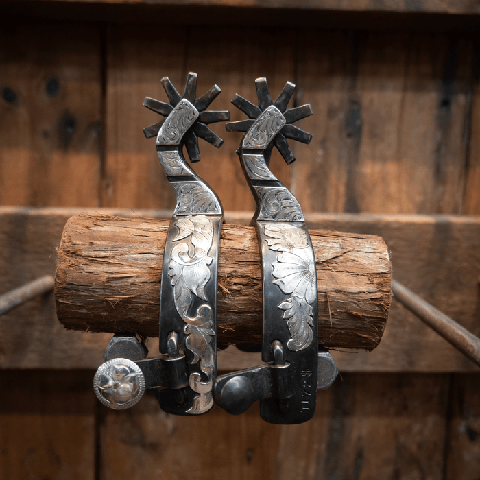 Wayne Dollar Silver Mounted 9pt Spurs