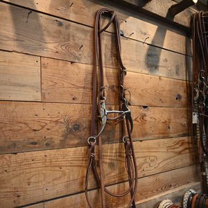 Bridle Rig  - Josh Ownbey Silver Mounted - Shanked Snaffle  Bit RIG838