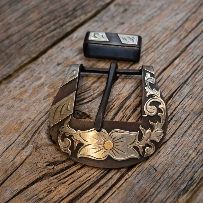 Scribner 2 Pc. Floral & Bars Design Buckle 038