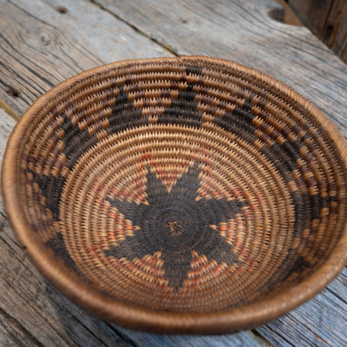 Vintage Apache Hand-Woven Basket