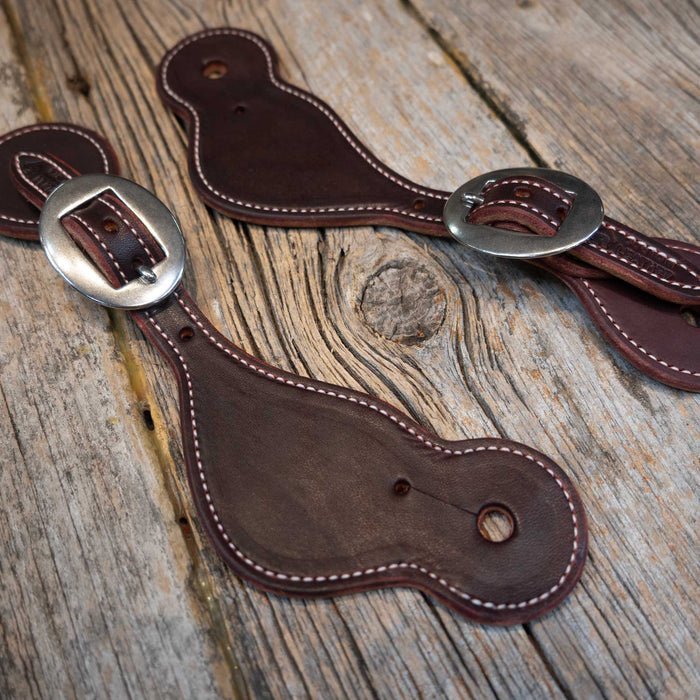 Handmade Ross Bullinger Burgundy Spur Straps