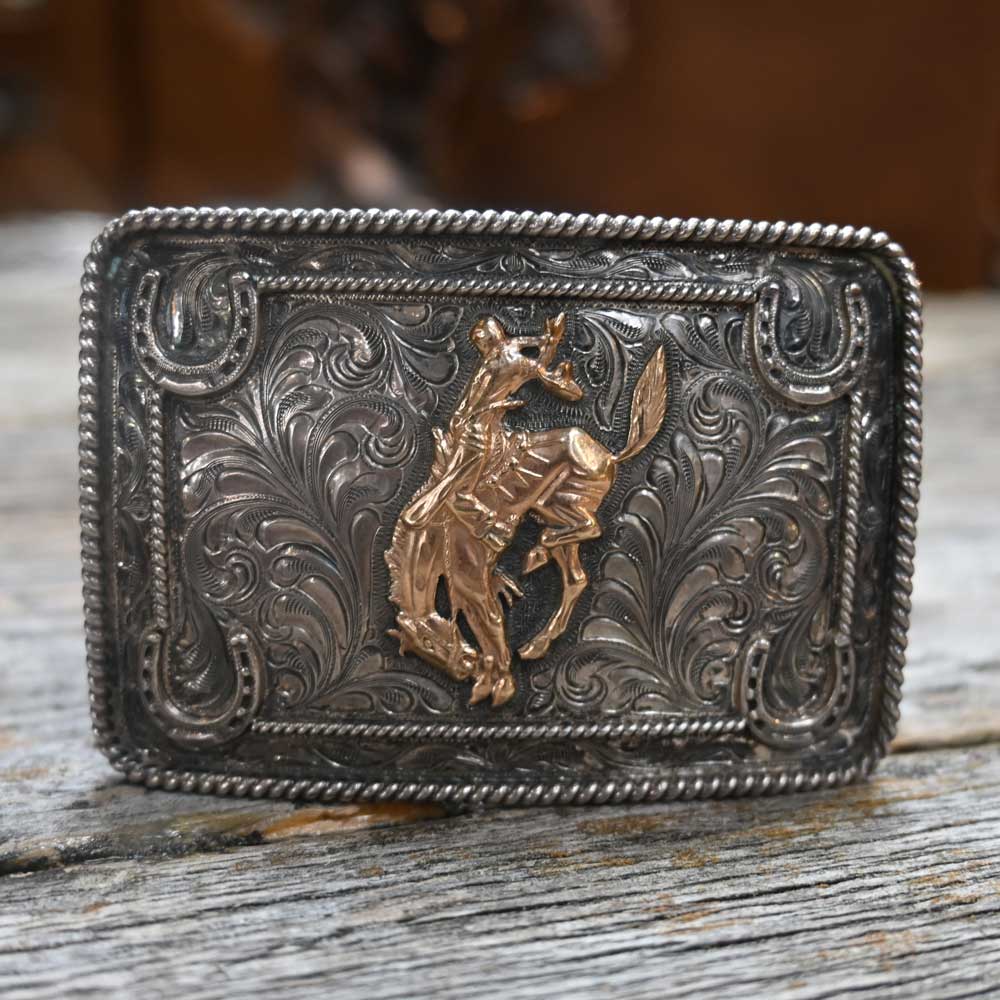 Vintage Western Handmade Chet Vogt Sterling Silver and 14K gold filled Buckle _CA926 ACCESSORIES - Additional Accessories - Buckles Chet Vogt   