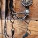 Vintage Brass Dots & Buttons Headstall w/a silver inlay bit Tack - Rigs MISC