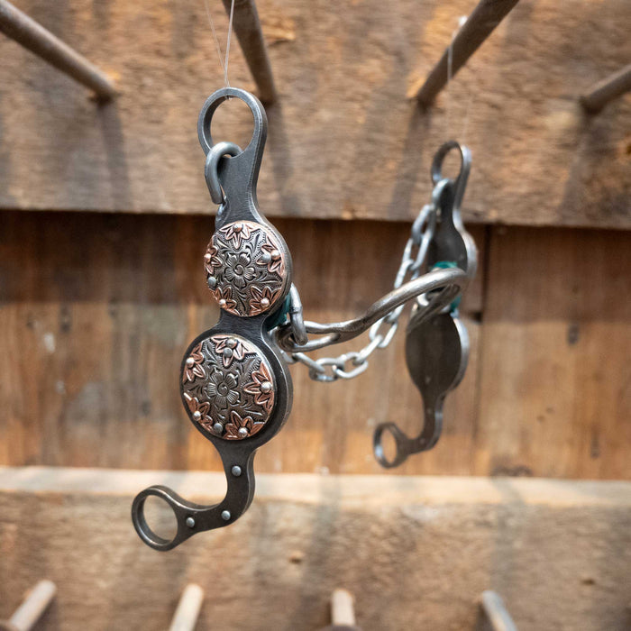 Petska Ported Chain Bit w/Star Conchos Tack - Bits Paul Petska