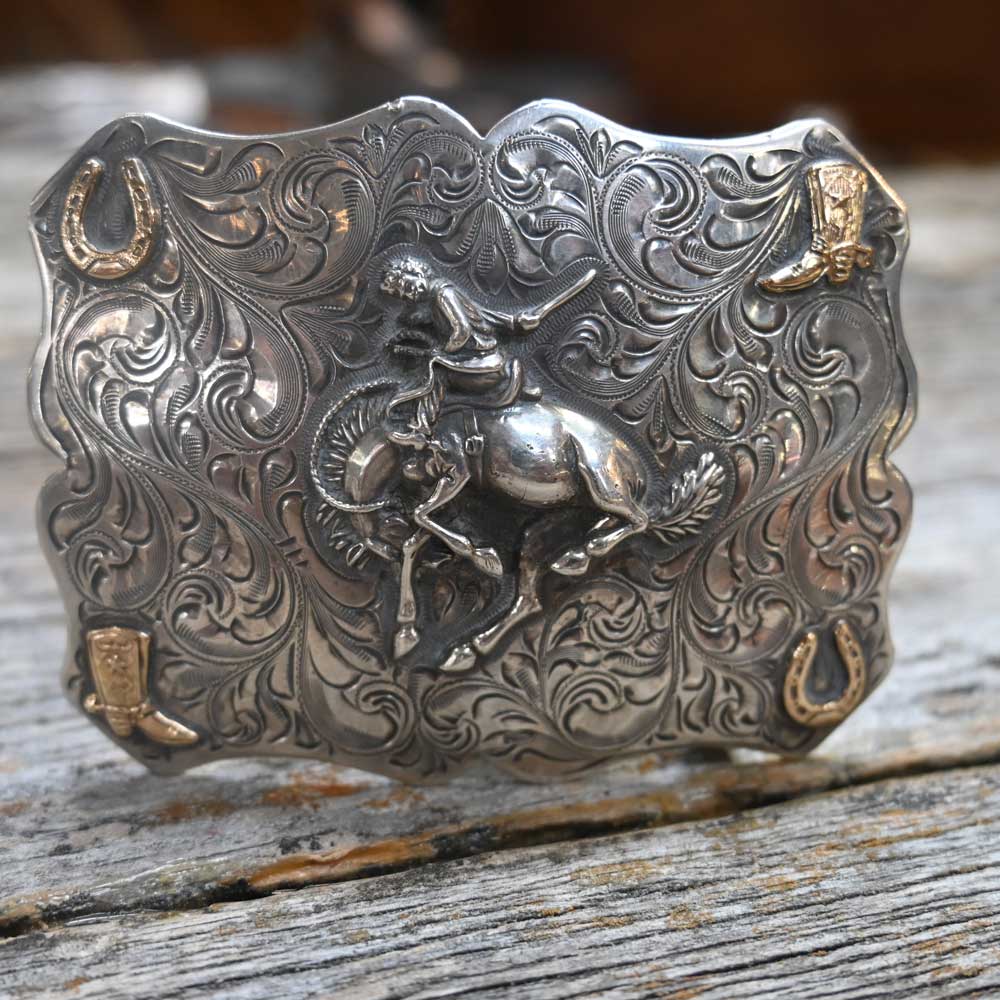 Vintage Western Handmade Chet Vogt Sterling SilverBuckle _CA927 ACCESSORIES - Additional Accessories - Buckles Chet Vogt   