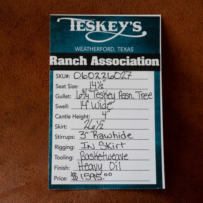 14.5" TESKEY'S RANCH ASSOCIATION SADDLE