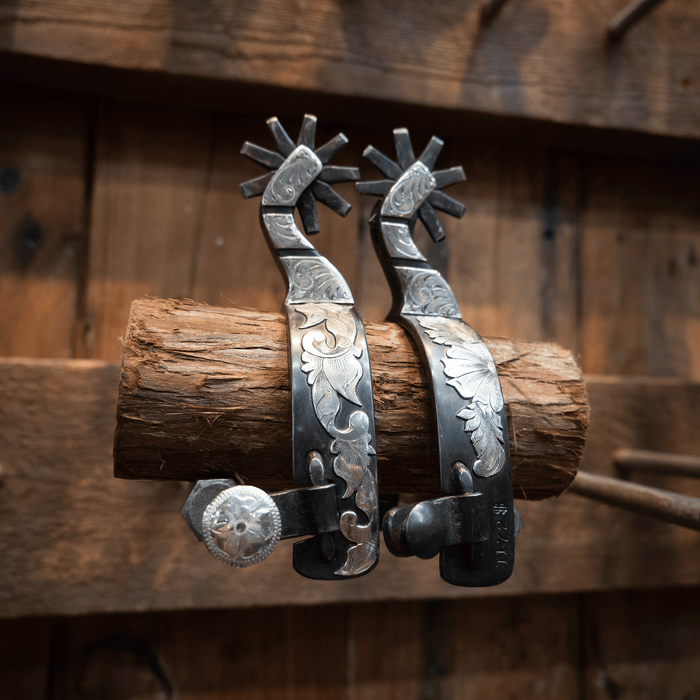 Wayne Dollar Silver Mounted 9pt Spurs