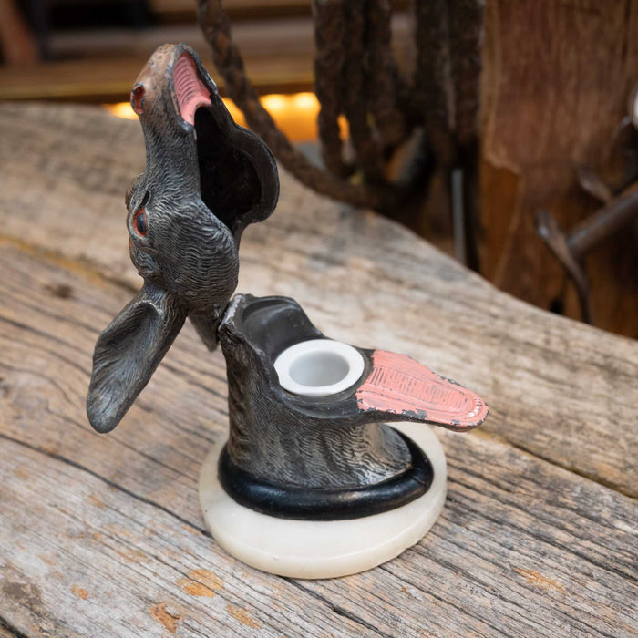 Vintage Cast Iron Donkey Inkwell Collectibles MISC