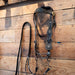 Vintage Brass Dots & Buttons Headstall w/a silver inlay bit Tack - Rigs MISC