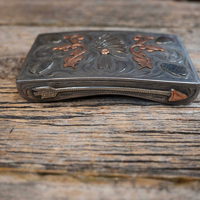 Scribner 1 Pc. Silver & Copper Steer Buckle 039