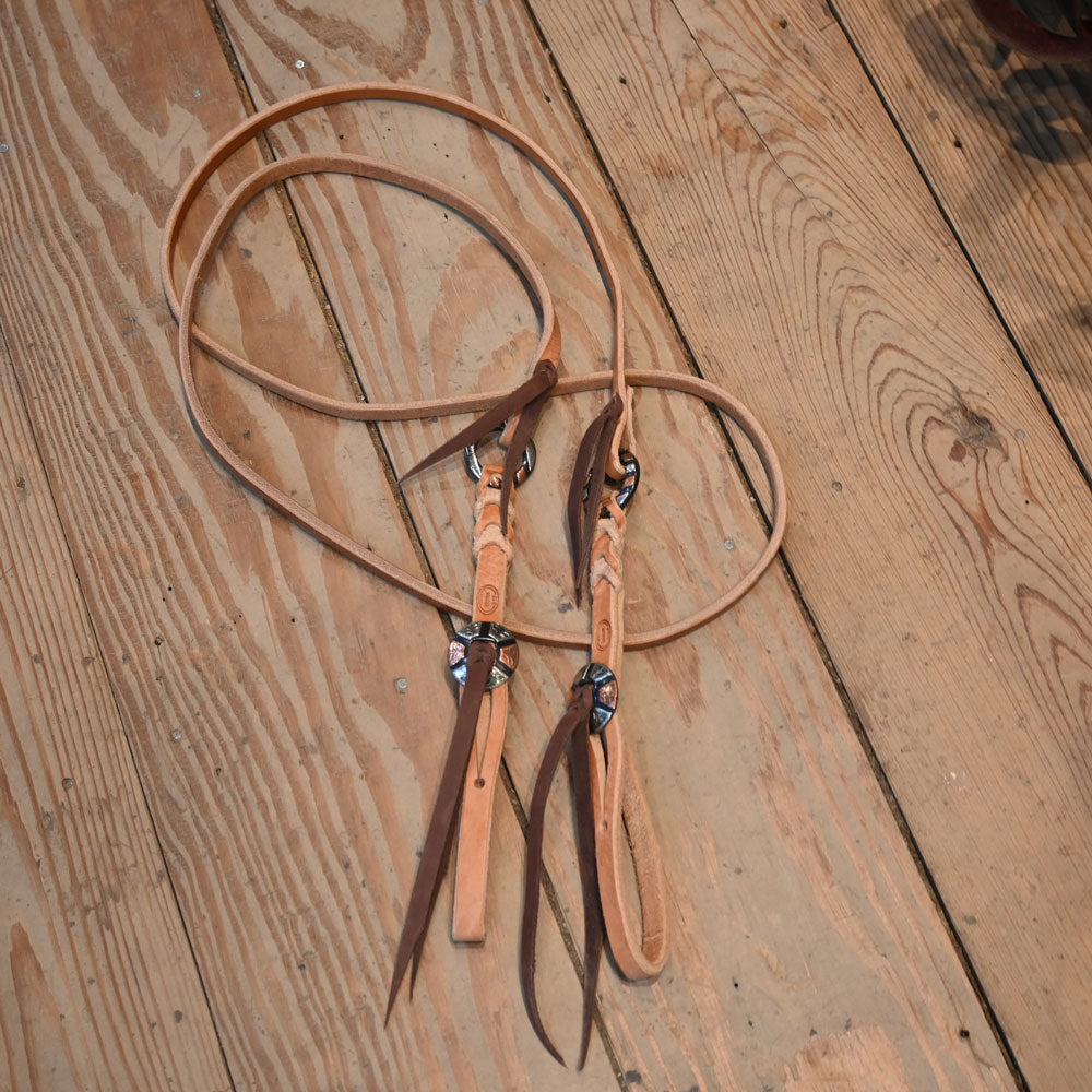 Joe Hipp 8ft. Roping Reins with Silver/Copper Conchos JHL050 Tack - Reins Joe Hipp