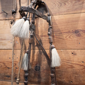 1920's Early Finely Leather Braided Horse Hair Bridle Rig
