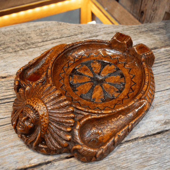 Syroco Wood Indian Chief Ashtray