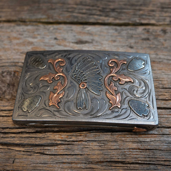 Scribner 1 Pc. Silver & Copper Steer Buckle 039