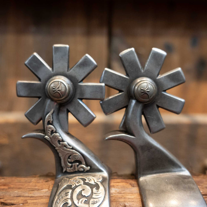 Kerry Kelley Silver Mounted 8pt Spurs