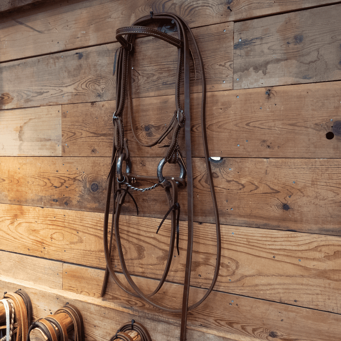 3lb. Weighted O-Ring Twisted Wire Snaffle Bridle Rig