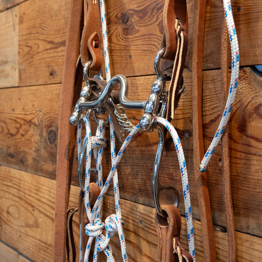 CHS Solid Port Bridle Rig w/Martingale Tack - Training Cow Horse Supply