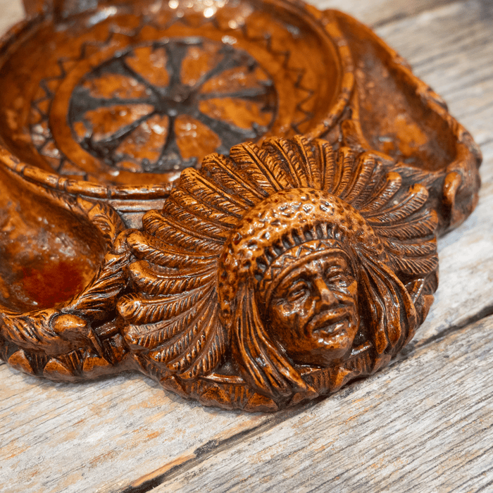Syroco Wood Indian Chief Ashtray