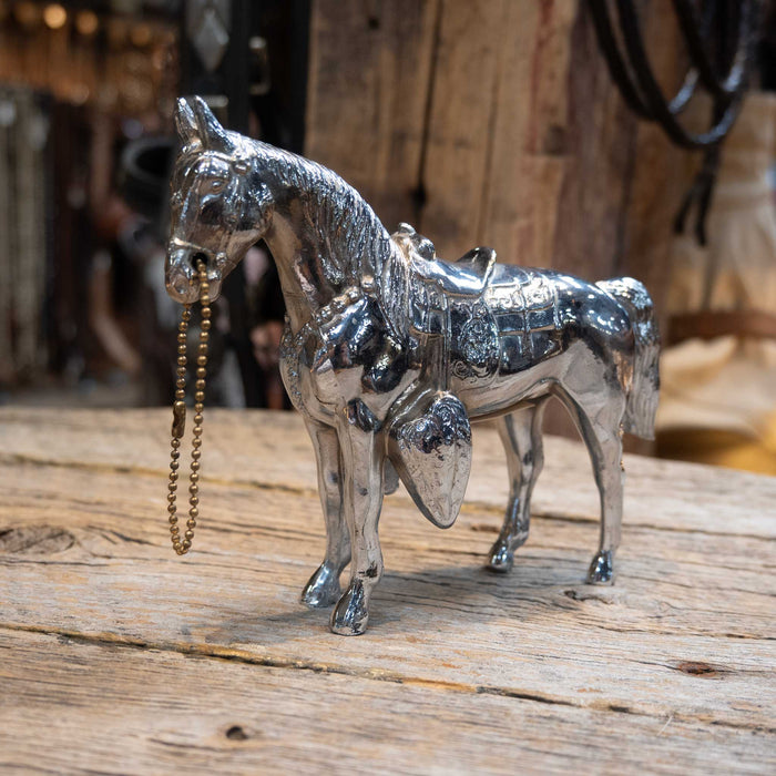 50's Metal Shiny Silver Horse