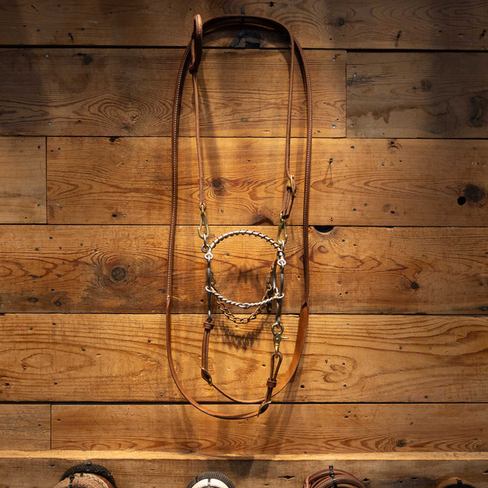 L&W Twisted Wire Snaffle Combo Bridle Rig Tack - Rigs L & W