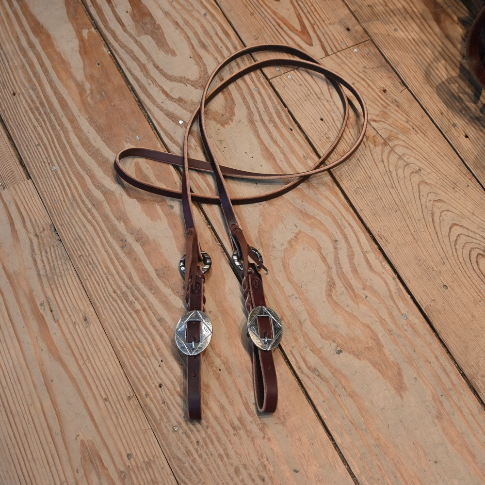 Joe Hipp 8ft. Roping Reins with Silver Conchos and Buckles JHL051 Tack - Reins Joe Hipp