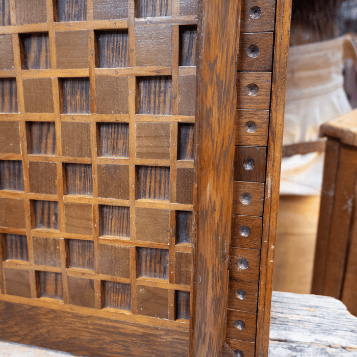 1883 - 1889 Wood Mosaic Co. Checker Board with All Original Pieces