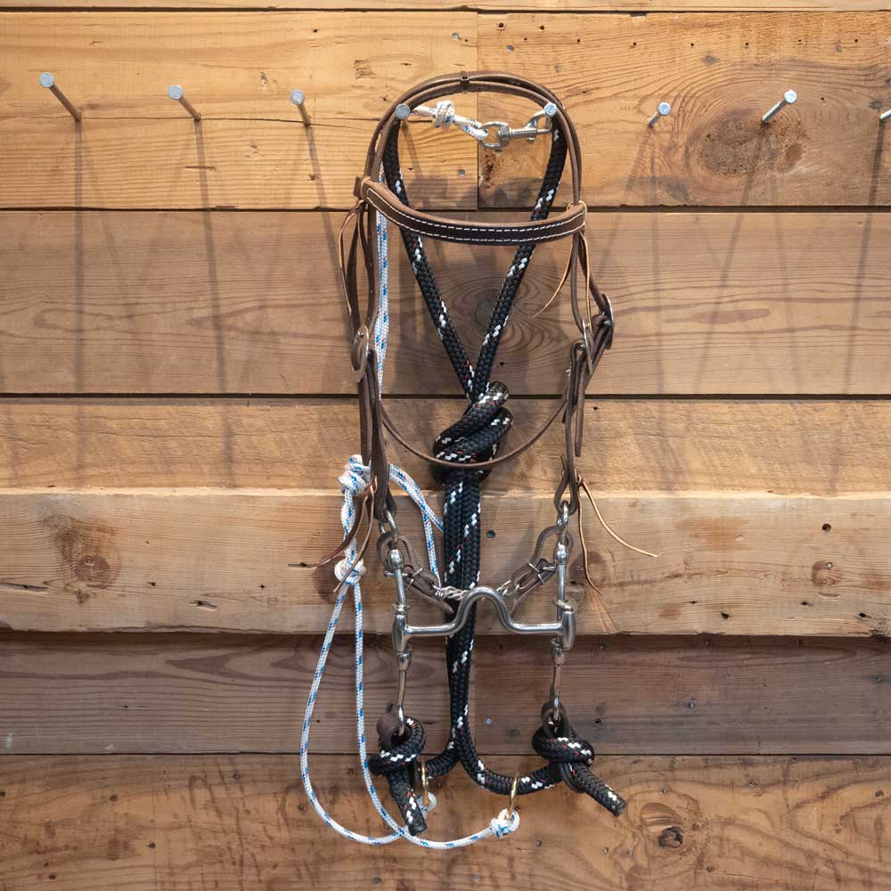 Cow Horse Supply Bridle Rig with String Rope Martingale CHS159 Tack - Training - Headgear Cow Horse Supply   