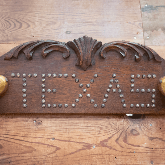1930's - 40's Studded "TEXAS" Horn Rack