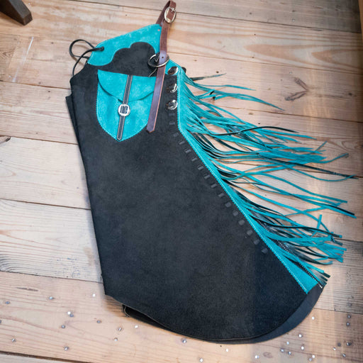 Roughout Stepthrough Turquoise Chaps Tack - Chaps & Chinks MISC
