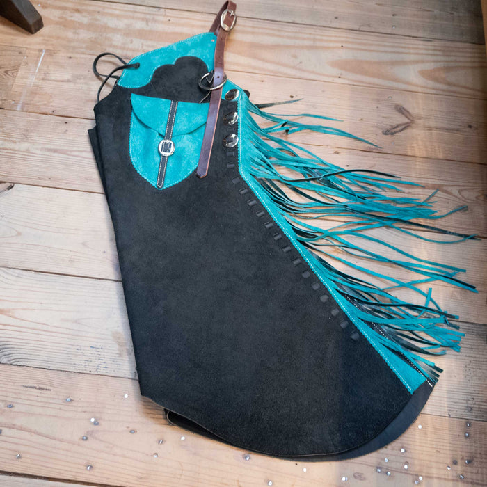 Roughout Stepthrough Turquoise Chaps Tack - Chaps & Chinks MISC