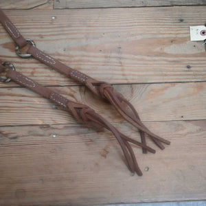 Handmade Teskey's 8ft. Roping Reins with Silver/Copper Rings TRR102 Tack - Reins Teskey's   