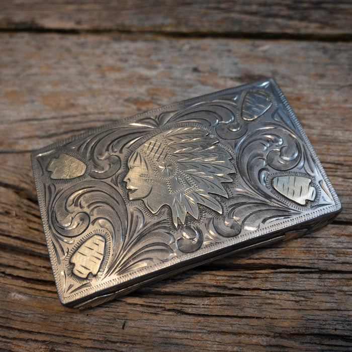Scribner 1 Pc. Silver Indian Chief Head Dress Buckle 040