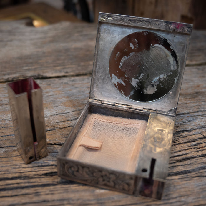Early 1920's Bohlin Sterling Silver Powder & Lipstick Case 1858