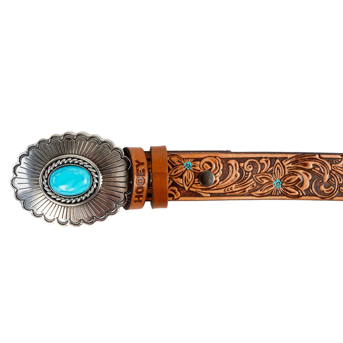 Hooey Girl's Medina Tan Floral Embossed Belt