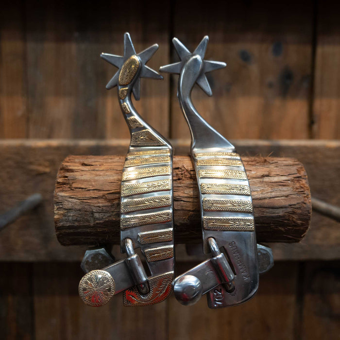 Kamphaus Silver Mounted 6pt. Spurs
