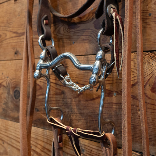 CHS Solid Port Bridle Rig Tack - Training Cow Horse Supply