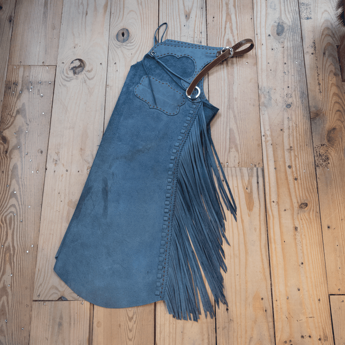 Blue Roughout Stepthrough w/Long Fringe